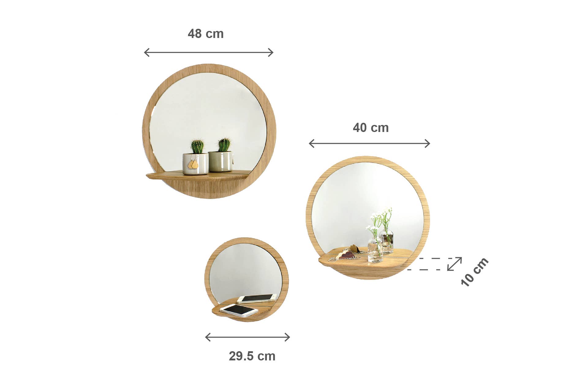 Reine Mère - Wholesale Wall Mirror - Sunrise L wooden mirror - Large model (made in France)4