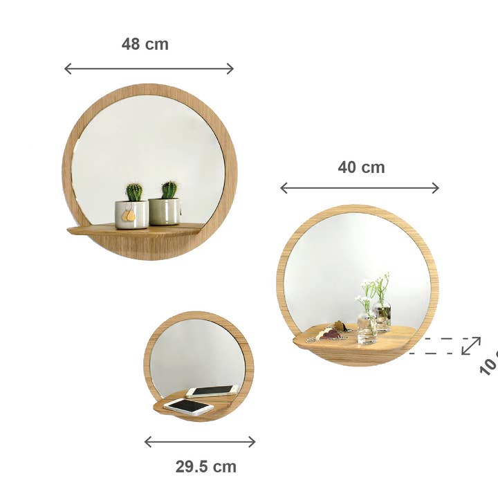 Reine Mère - Wholesale Wall Mirror - Sunrise L wooden mirror - Large model (made in France)4