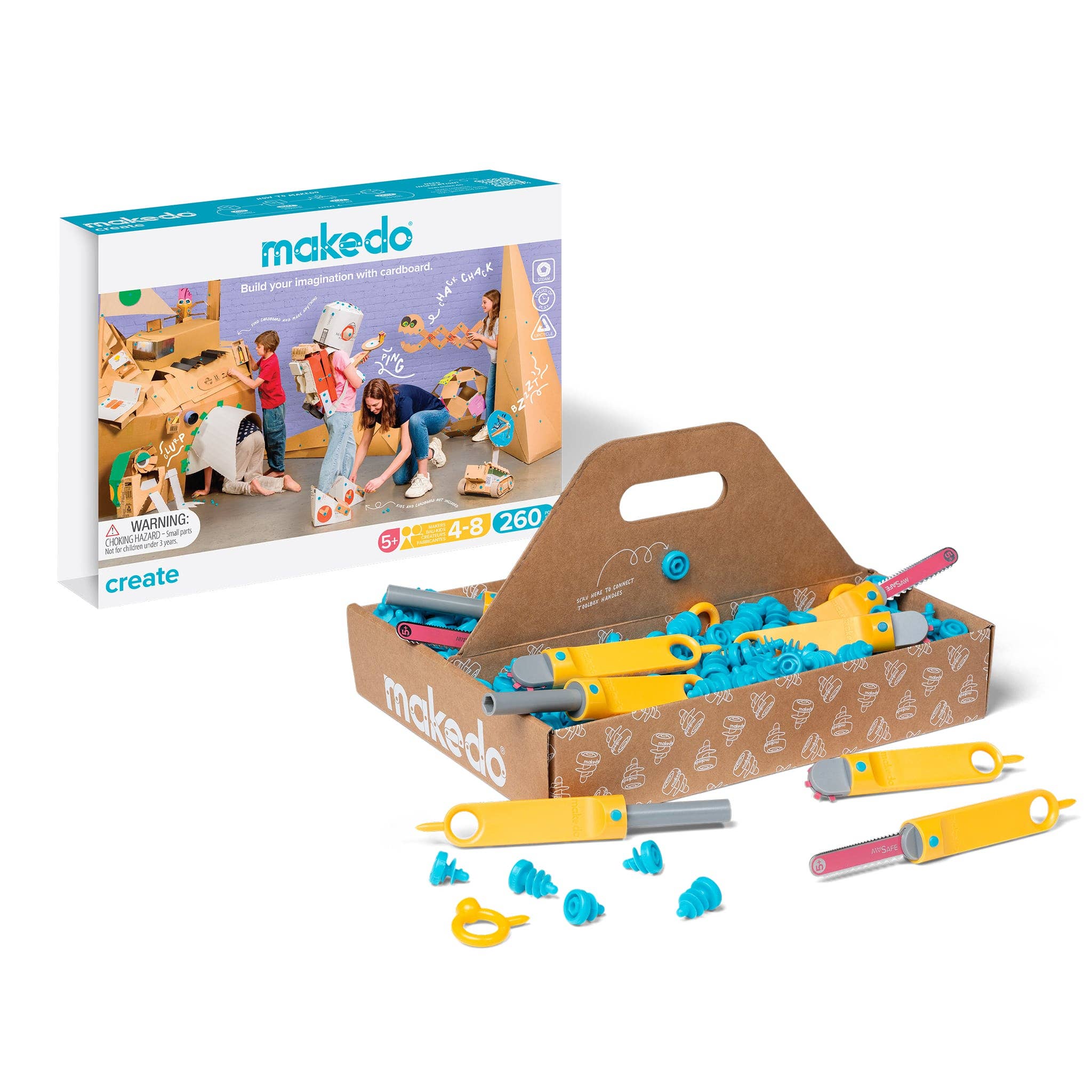 Makedo USA – Kit de artesanato DIY - Criança por atacado – Criar Kit | Construção de Cartão Makedo1