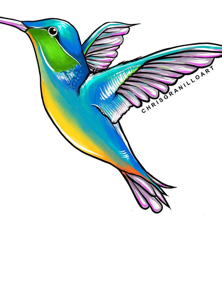 Humming Bird and Butterfly Stickers for wholesale by Chris Granillo Art