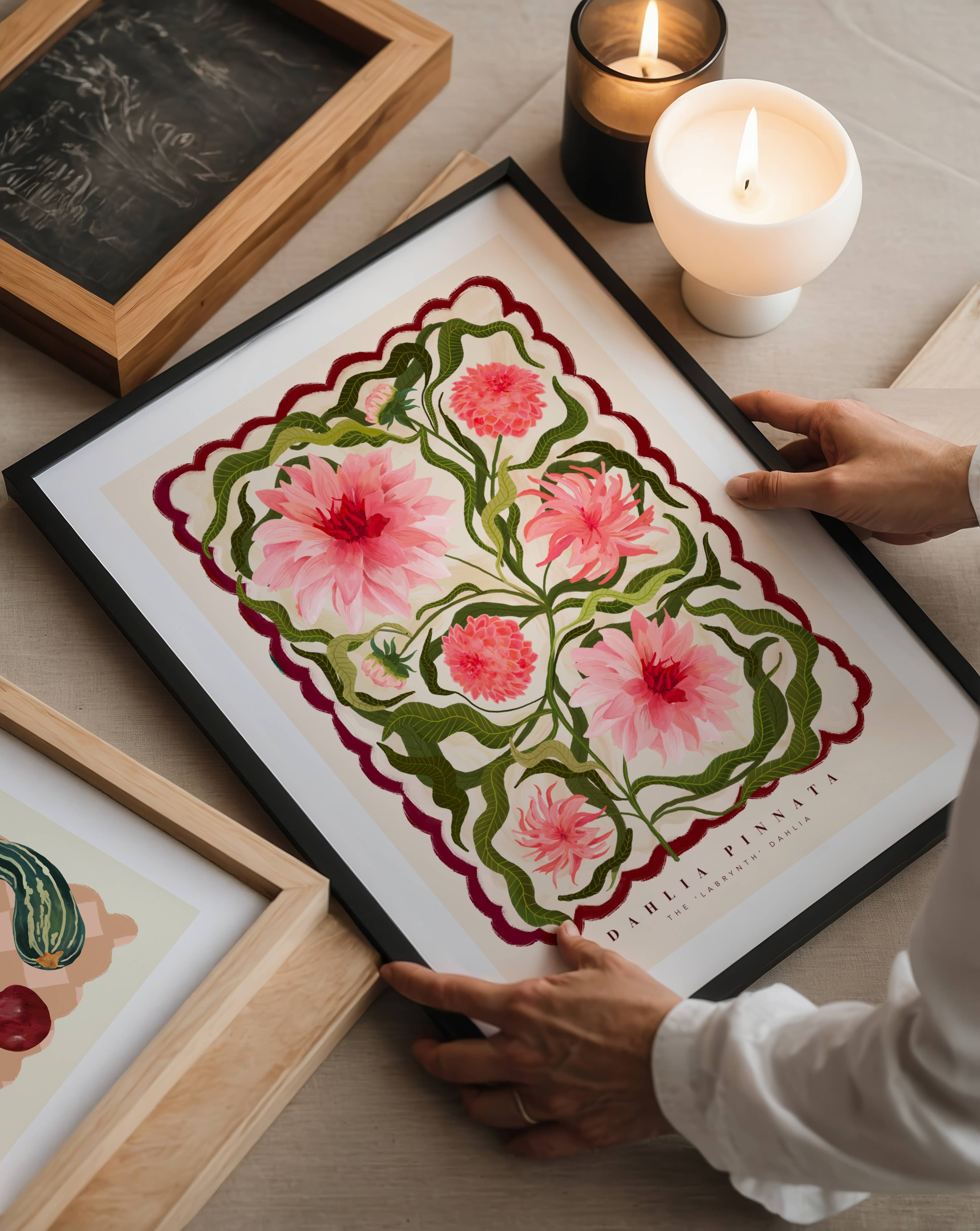 Kate Fox Design - Wholesale Art Print - The Dahlia, Art Print, Colourful Art, Fun Art, Home Decor3