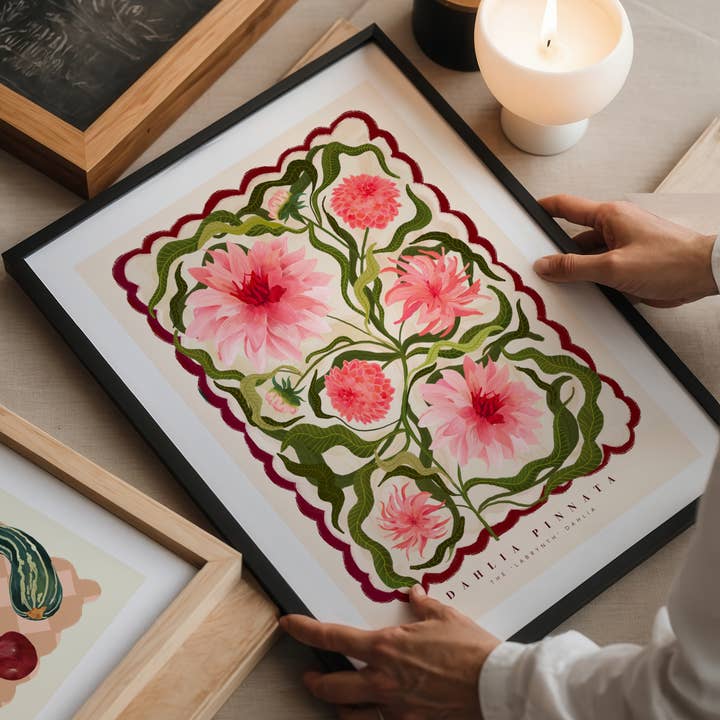 Kate Fox Design - Wholesale Art Print - The Dahlia, Art Print, Colourful Art, Fun Art, Home Decor3