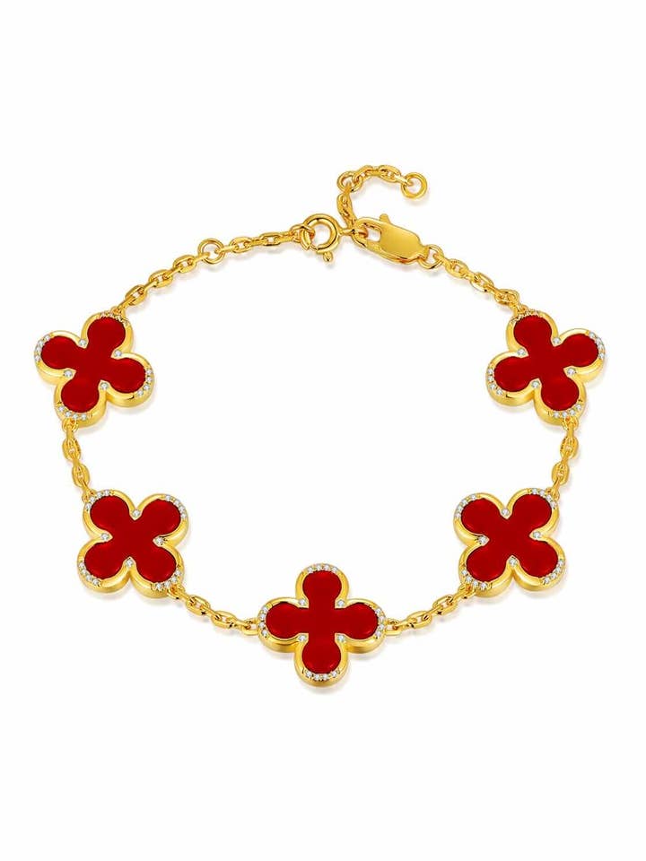 Armband Oasis of Serenity aus 24-karätigem Gold mit rotem Achat für den Großhandel von Saurin Jiya