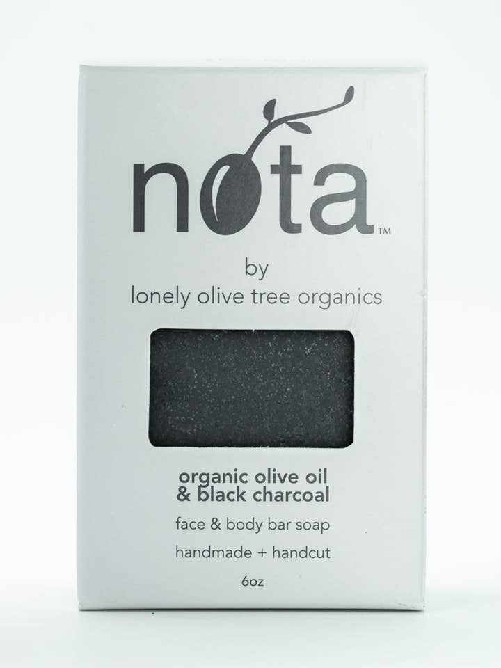 Wholesale Organic Olive Oil & Black Charcoal Soap Bar for wholesale by nota skincare