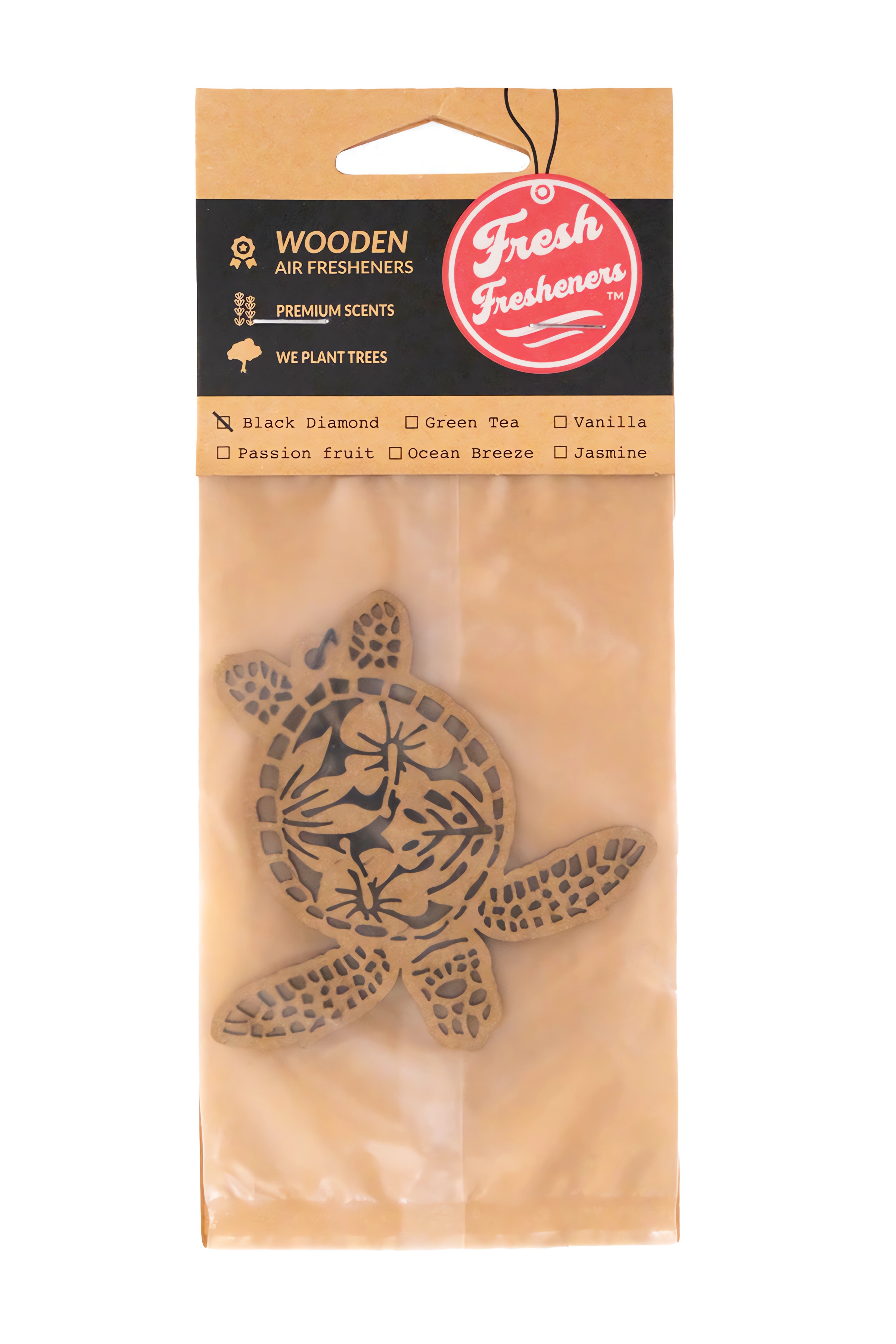 Fresh Fresheners – Engroshandel Luftfrisker til bilen – unisex – Turtle Wooden Air Freshener Pakke med 81