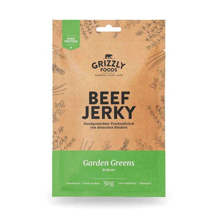 Beef Jerky - Garden Greens for wholesale by Grizzly Foods