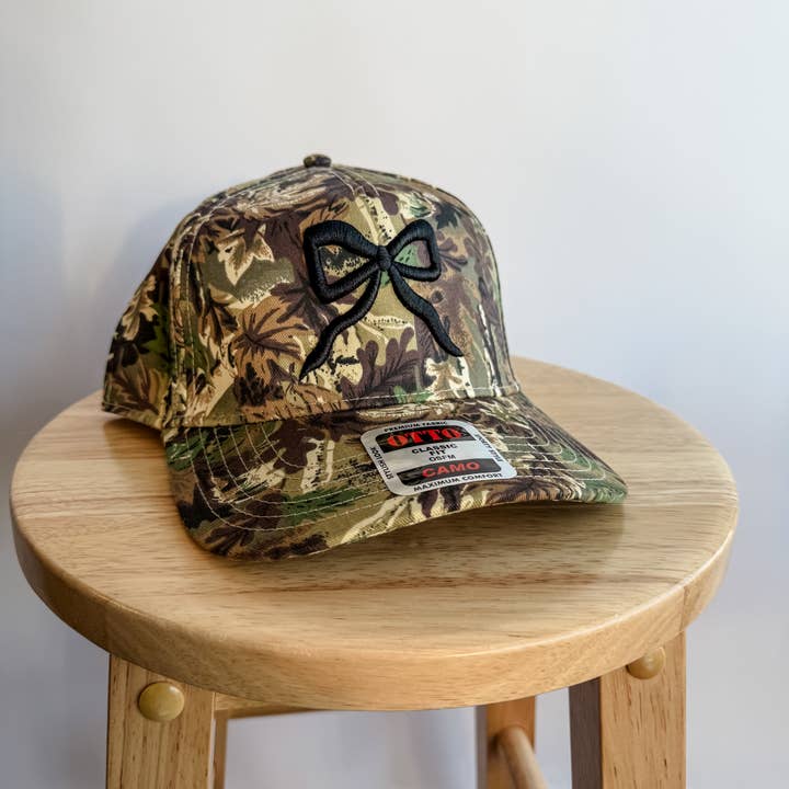 Coco & Rho - Wholesale Trucker Hat - Women's - Bow Camo- Trucker Hat Black Country Gift