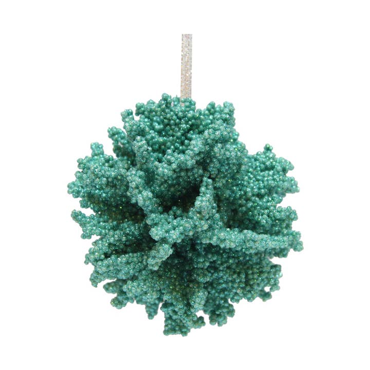 December Diamonds – wholesale Ornament – Aqua Coral Ball Orn0
