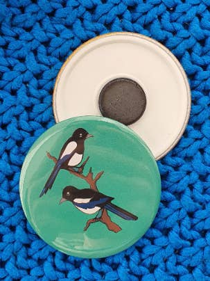 Two for Joy Magpies Fridge Magnet for wholesale by Hashley Art