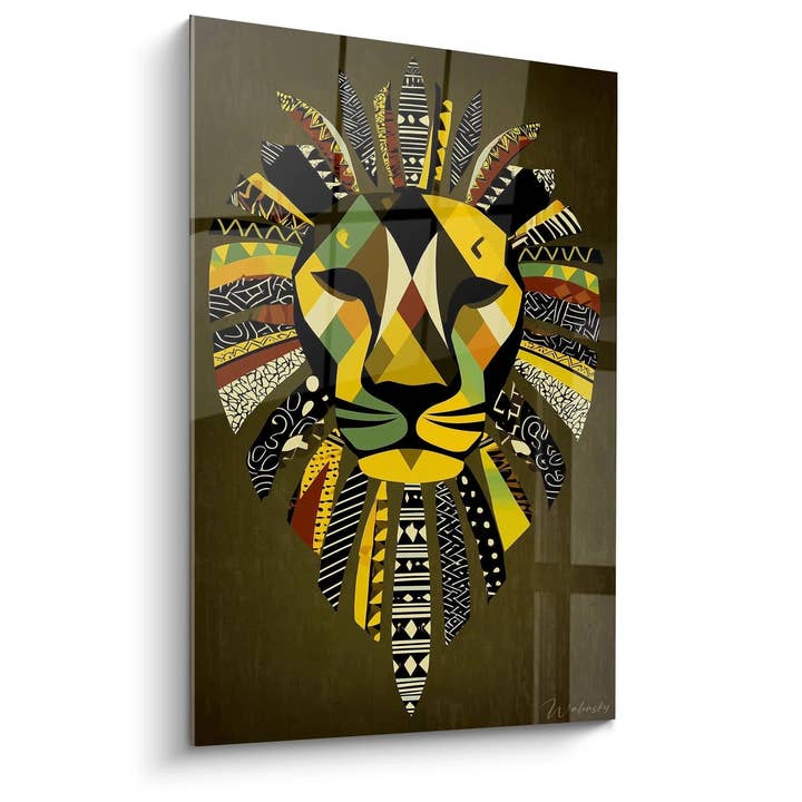 Lion Animal Guide Table - Tribal Art Edition for wholesale by Walensky