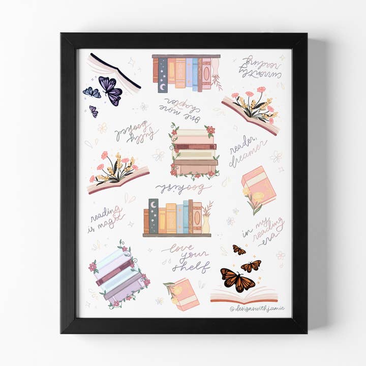 Book Lover Print for wholesale by Designs with Jamie