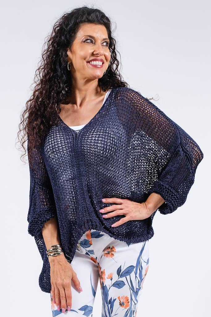 TINA Stephens Italy/Tees By Tina - Wholesale Knit Top - Women's - Adena Butterfly Open Knit Topper (BLS143)8