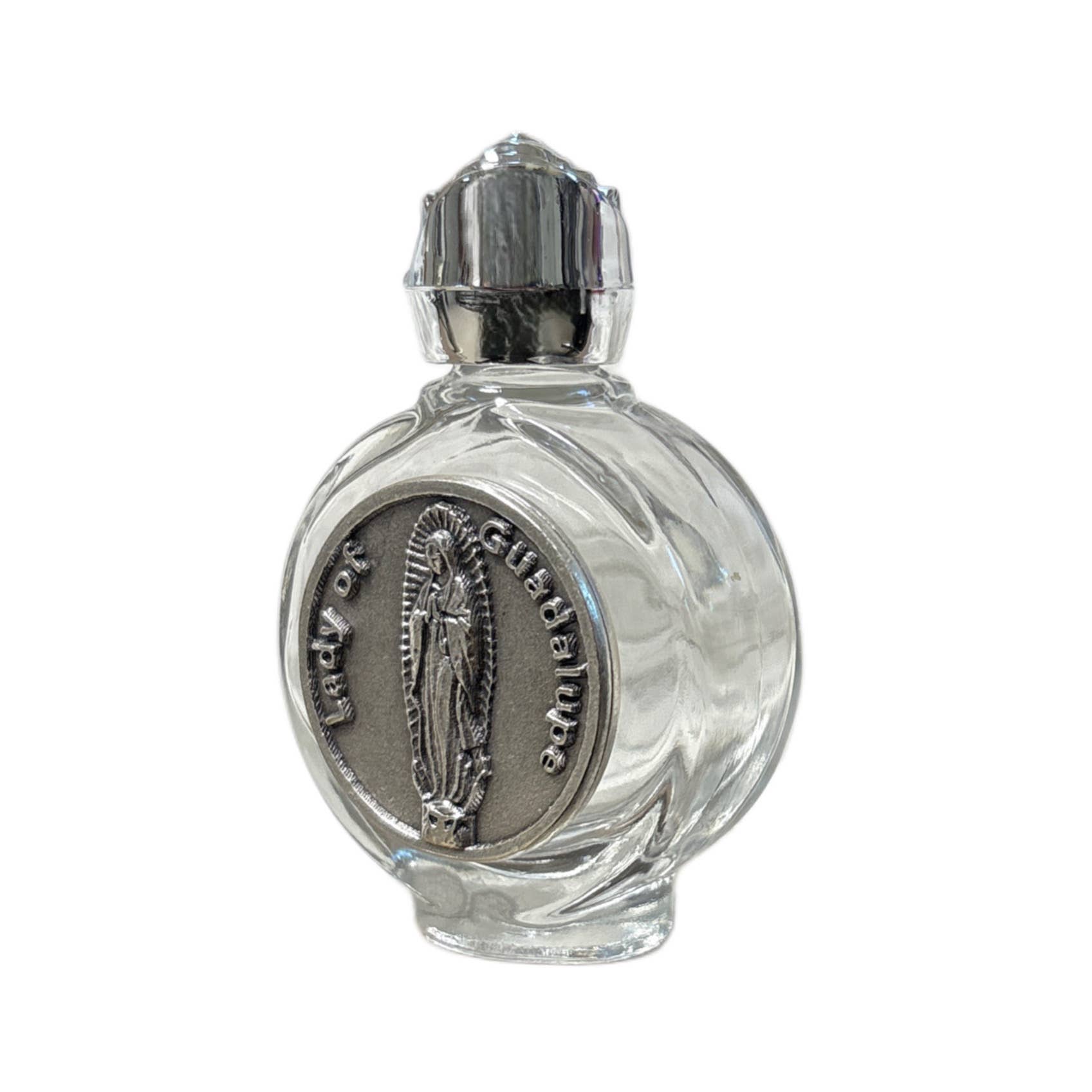Oremus Mercy - Vente Flacon de voyage - Bouteille d'eau bénite - Notre-Dame de Guadalupe avec bouchon en forme de rose 2,5"1