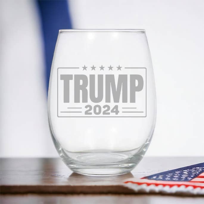 Acential Drinkware – wholesale Wine glass – Trump 2024 Wine Glass, MAGA Wine Glass, Trump Glassware1