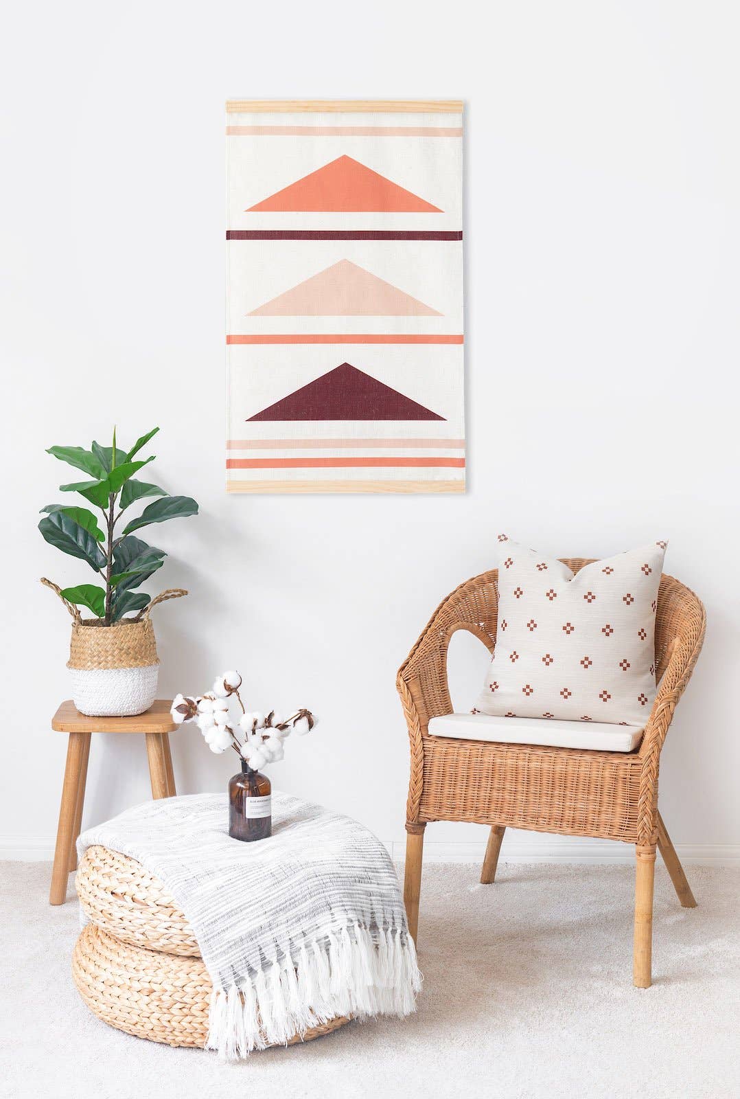 Hofdeco – Großhandel Zierkissenbezug – Moderner Boho-Wurfkissenbezug, Rost, ethnische Punkte, 45,7 cm1