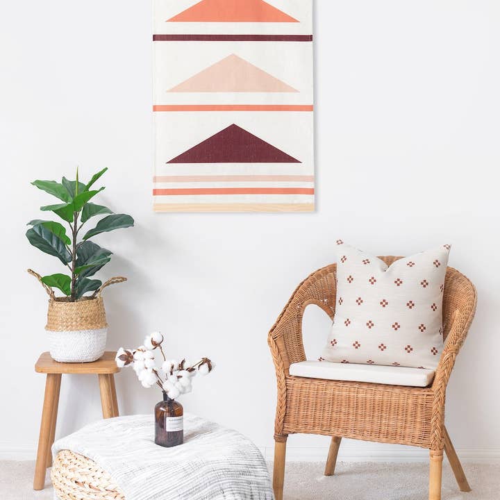 Hofdeco – Großhandel Zierkissenbezug – Moderner Boho-Wurfkissenbezug, Rost, ethnische Punkte, 45,7 cm1