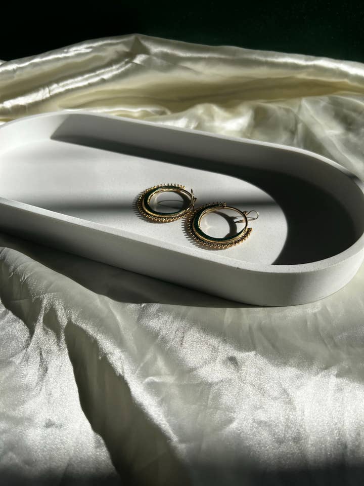 Alexa Gold and Emerald Earrings for wholesale by Sapphire Seren