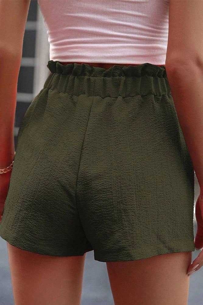 UNISHE – Calções – Mulher por atacado – Shorts Primavera Verão Liso Elast com Bolsos de Cintura AXR08211