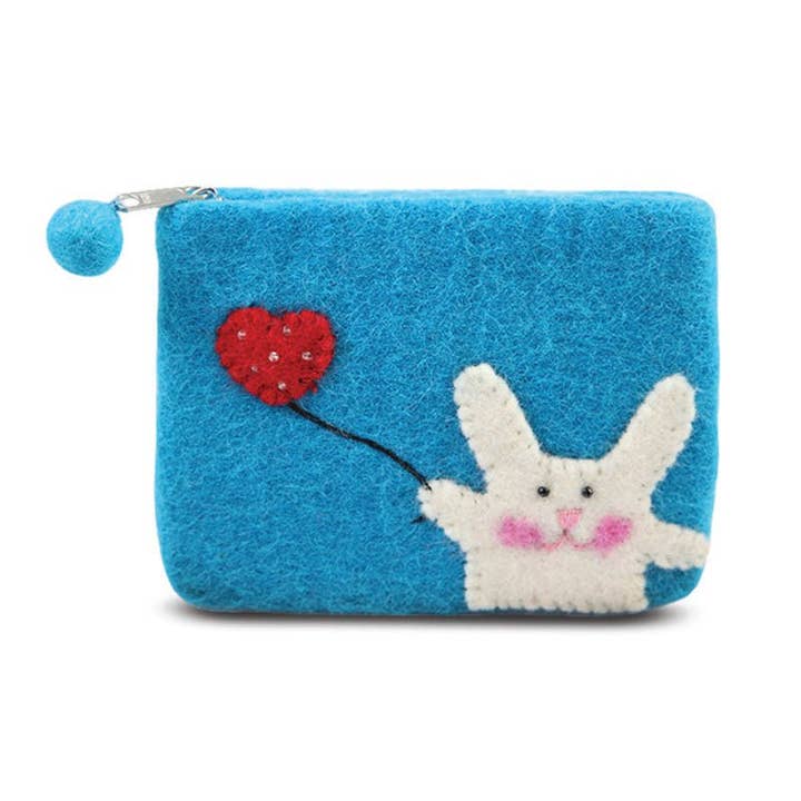 BNB Crafts Inc. - Wholesale Coin Purse - Women's - Bunny with Flying Heart Design Coin Purse