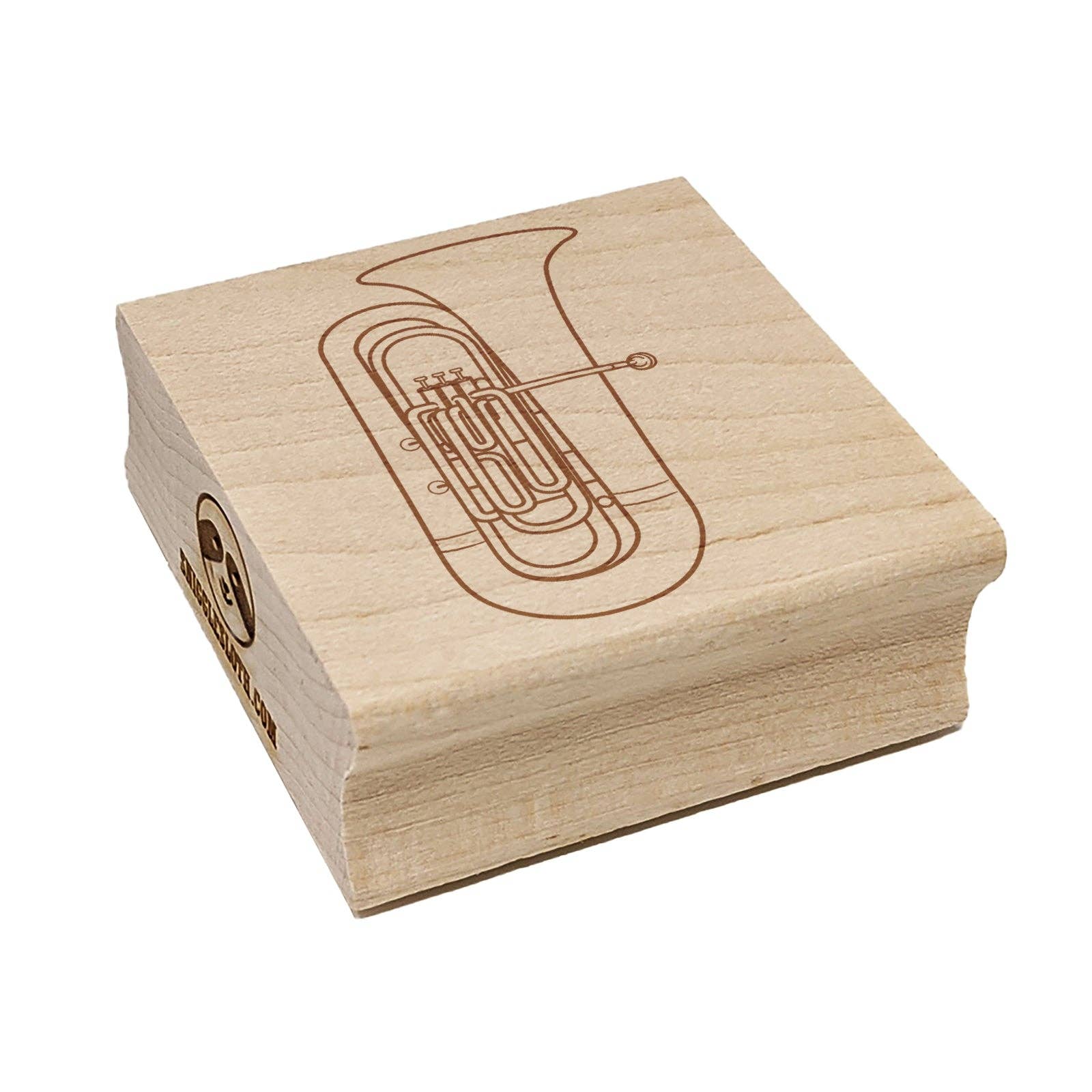Sniggle Sloth - Wholesale Rubber/Decorative Stamp - Tuba Brass Musical Instrument Square Rubber Stamp for Stamping Crafting3