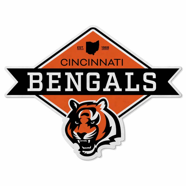 Rico Industries - Wholesale Sign - NFL Cincinnati Bengals Diamond Shape Cut Pennant