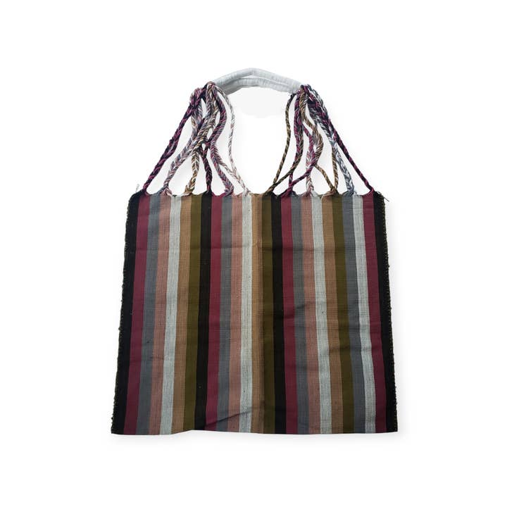 The Little Pueblo - Vente Tote bag – femme - Sac fourre-tout tissé à rayures mexicaines, hamac de Chiapas, fait main pour femme23
