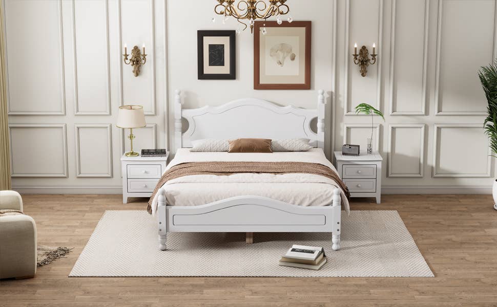 39F Inc. - Wholesale Bed - Queen/Full Size Wood Platform Bed Modern Renaissance style35