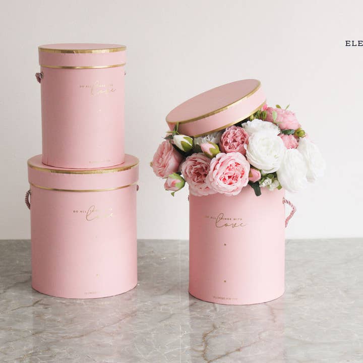 Elegant Design Supply - Wholesale Gift box - Do all things with Love Round Hat Flower Box7