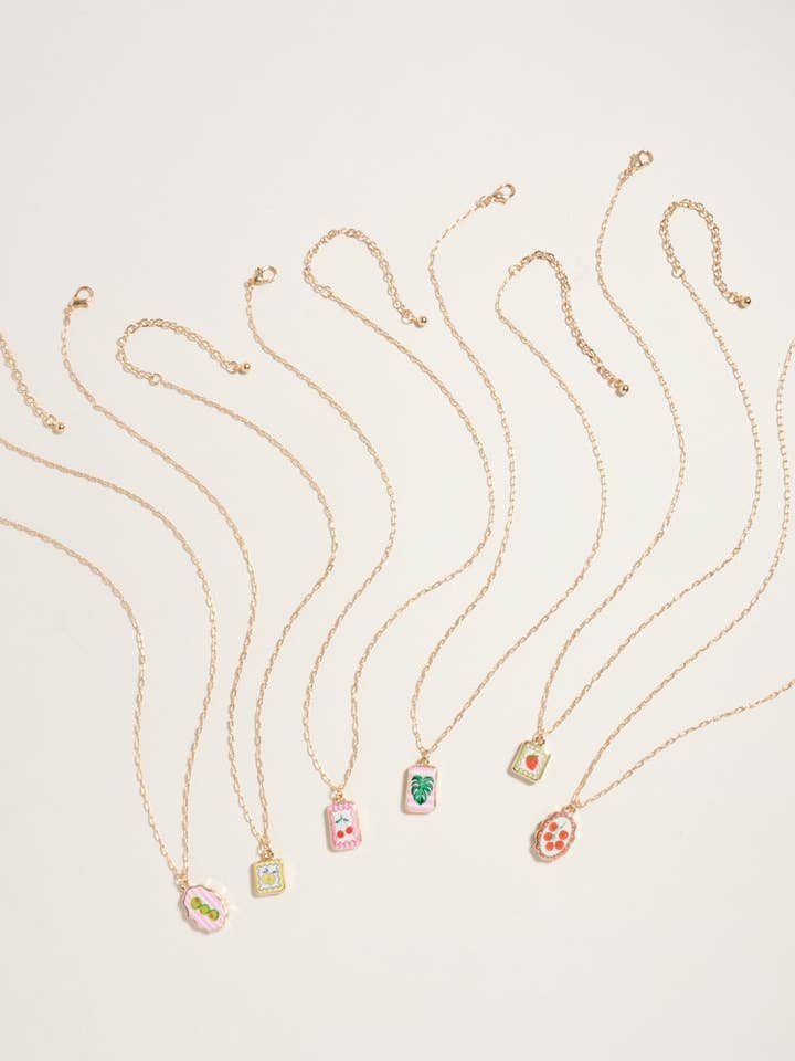 Vintage Fruit Planten Print Tegel Emaille Ketting voor wholesale door Designature New York