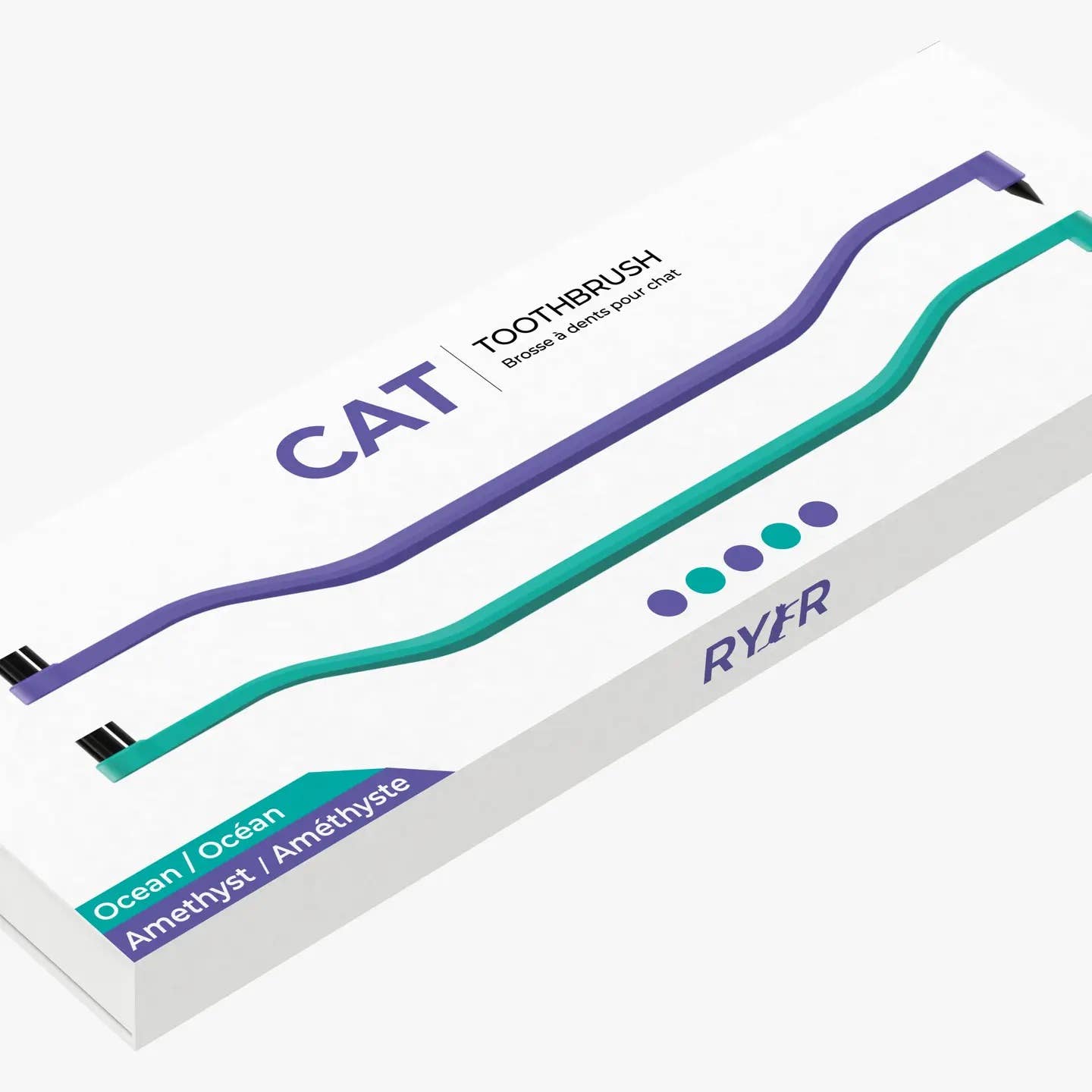 RYERCAT - Wholesale Pet Brush - Cat/Dog - Pack of 2 Cat Toothbrush Micro Head & Dual Sided0