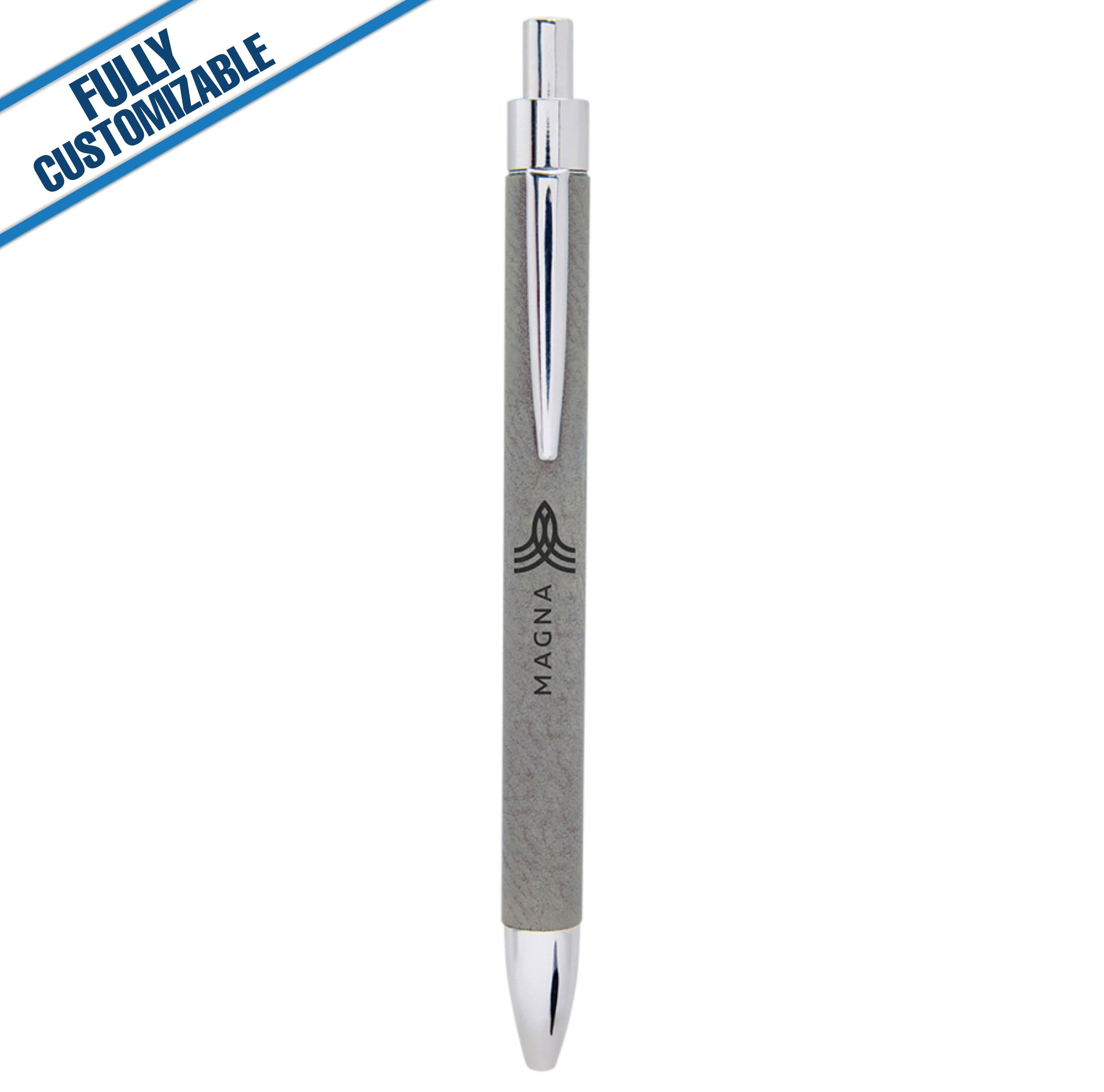 GiftWorksPlus - Vente Stylos - Stylo en similicuir gravé - Entièrement personnalisable4