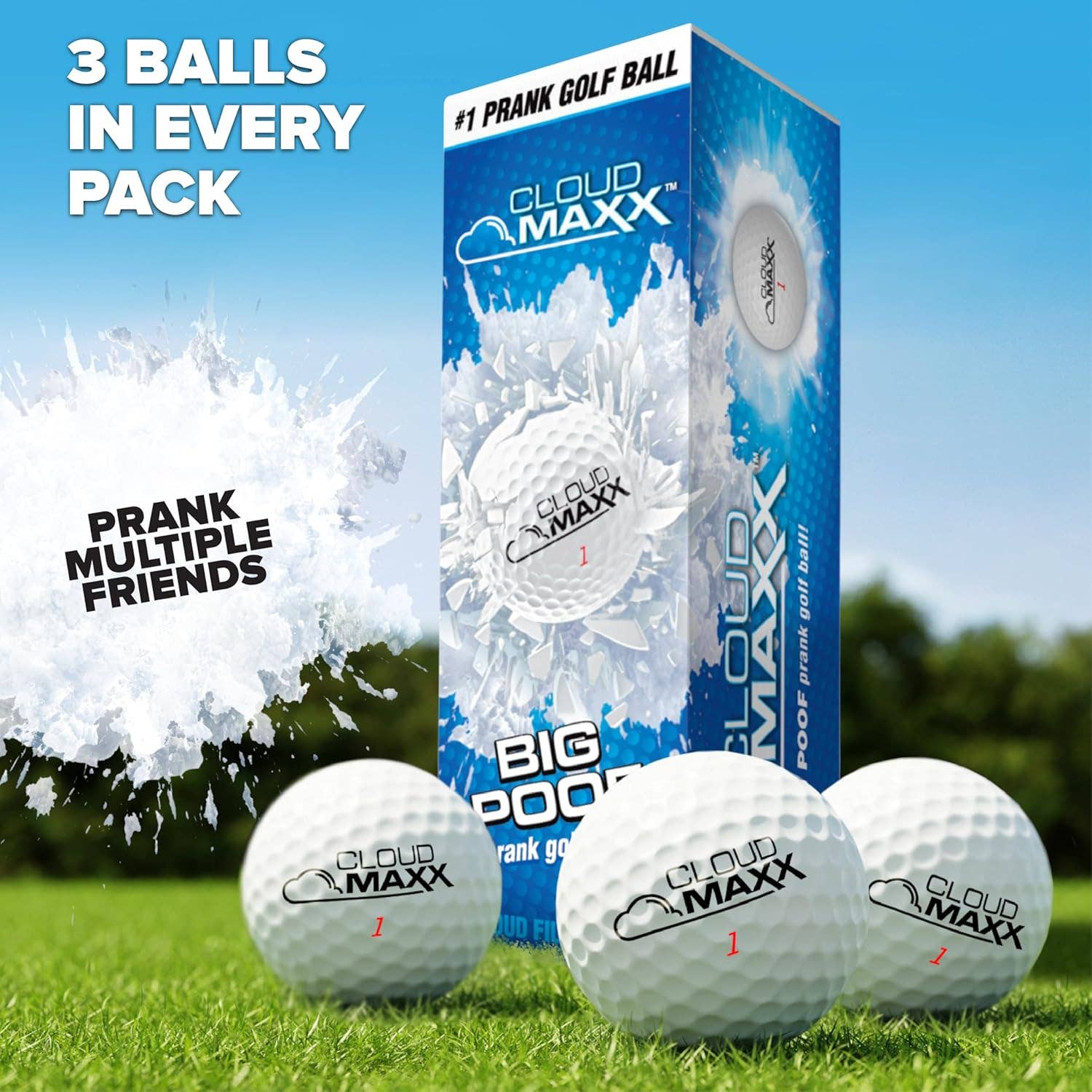 Smith Brands - Vente Cadeau amusant/original - Balles de golf CloudMaxx Prank - Balles de golf explosives amusantes2