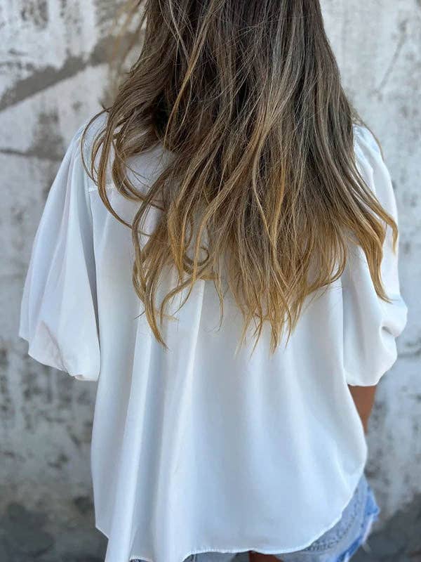 Sheer Trend – Großhandel Bluse – Damen – Lockere Übergröße Elastizität Falten Einfarbige Rundhals Blusen & Hemden Oberteile4