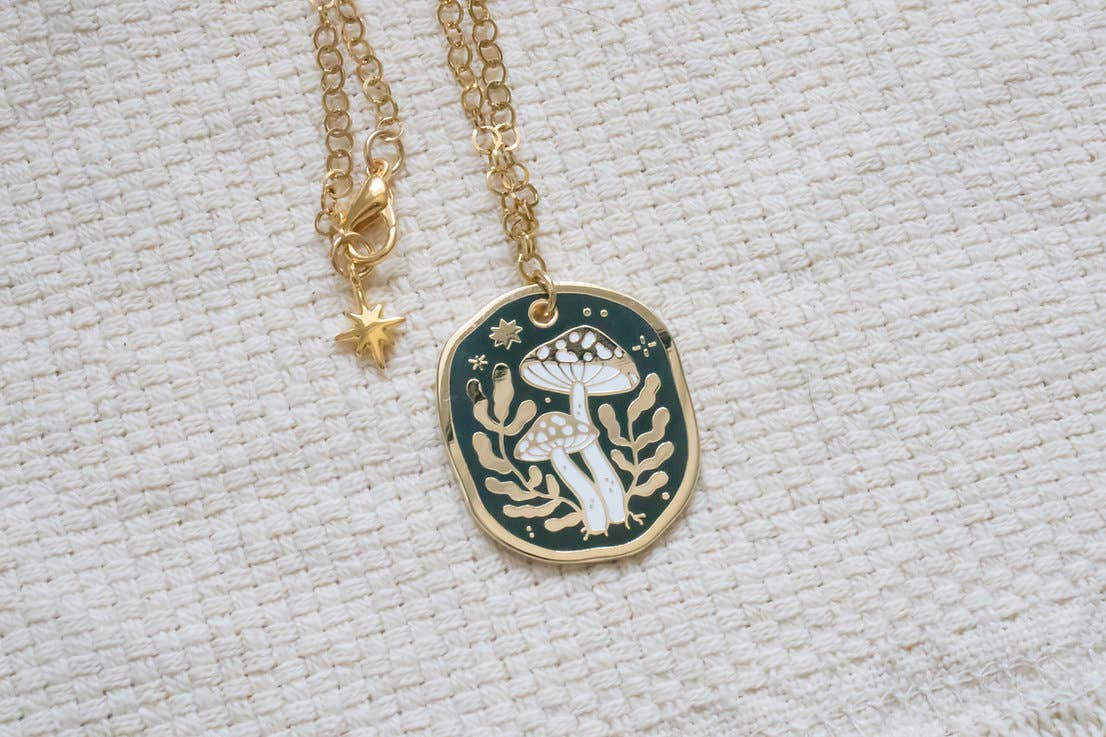 Ocean Hughes - Wholesale Pendant/Charm Necklace - Mushroom Enamel Pendant Necklace2