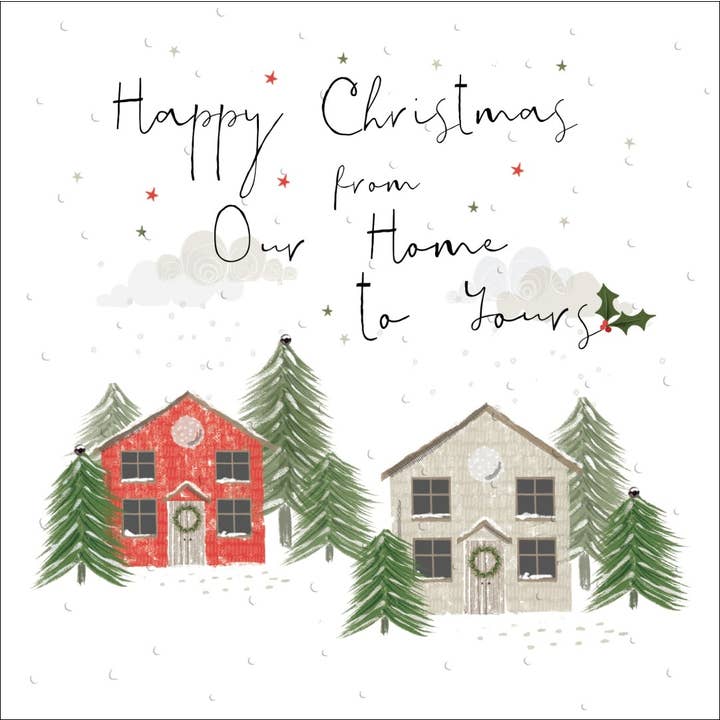 Joyeux Noël de notre maison à la vôtre, fait main pour la vente par The Handcrafted Card Company