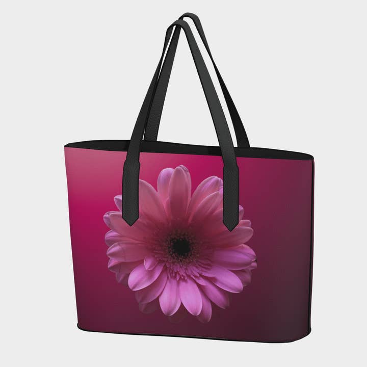 Veganistische leren draagtas - Pink Flower 🇨🇦 voor wholesale door The Wheaten Store