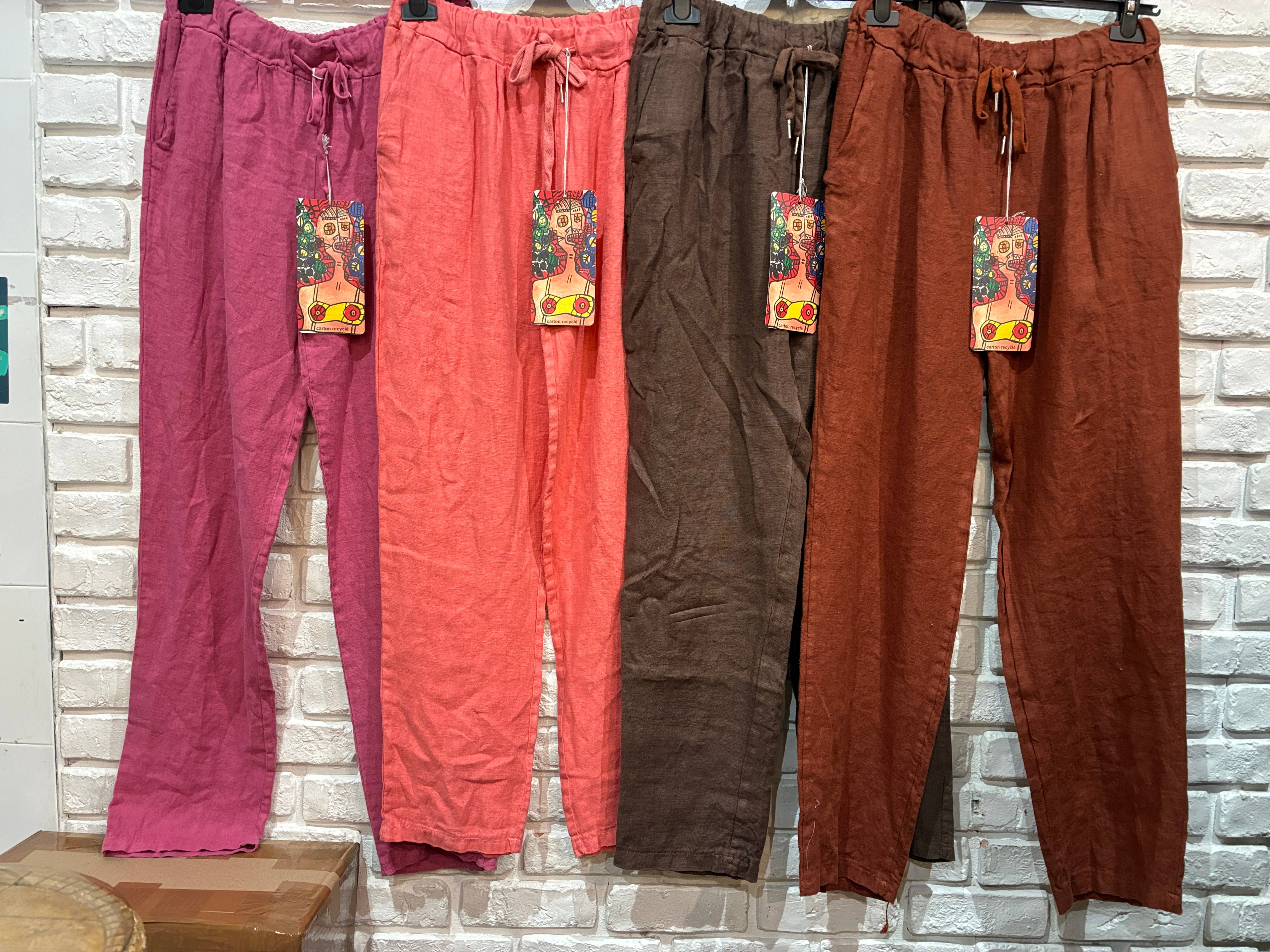 la maison des fibres naturelles - Wholesale Pants - Women's - pants 668121 100% Linen made in Italy53