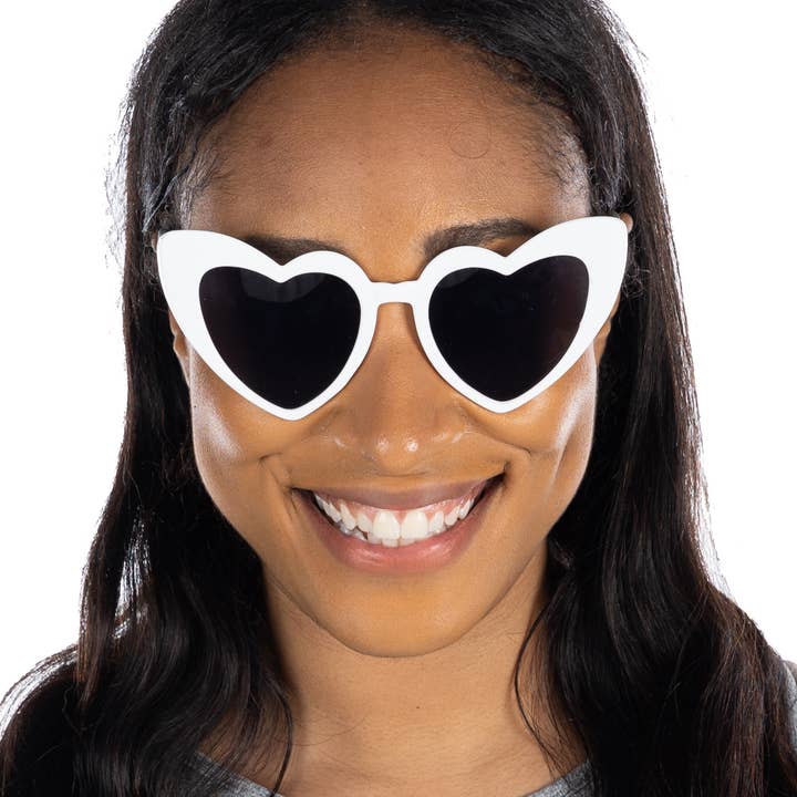 Heart Shaped Sunglasses - White Frames/Smoke Lenses and other Purchase Wholesale heart shaped glasses. Free Returns & Net 60 Terms on Faire trending on Faire.