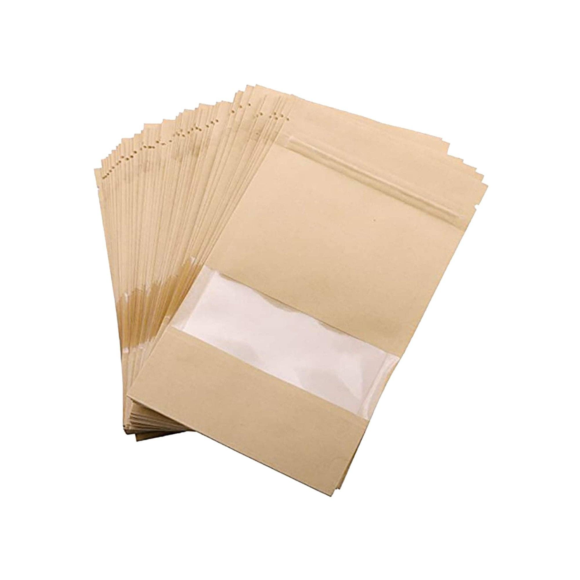 Emartbuy – wholesale Food storage wrap/bag – Kraft Seal-able Bags with See-Through Window" - Pack of 50 (Sizes Available)2