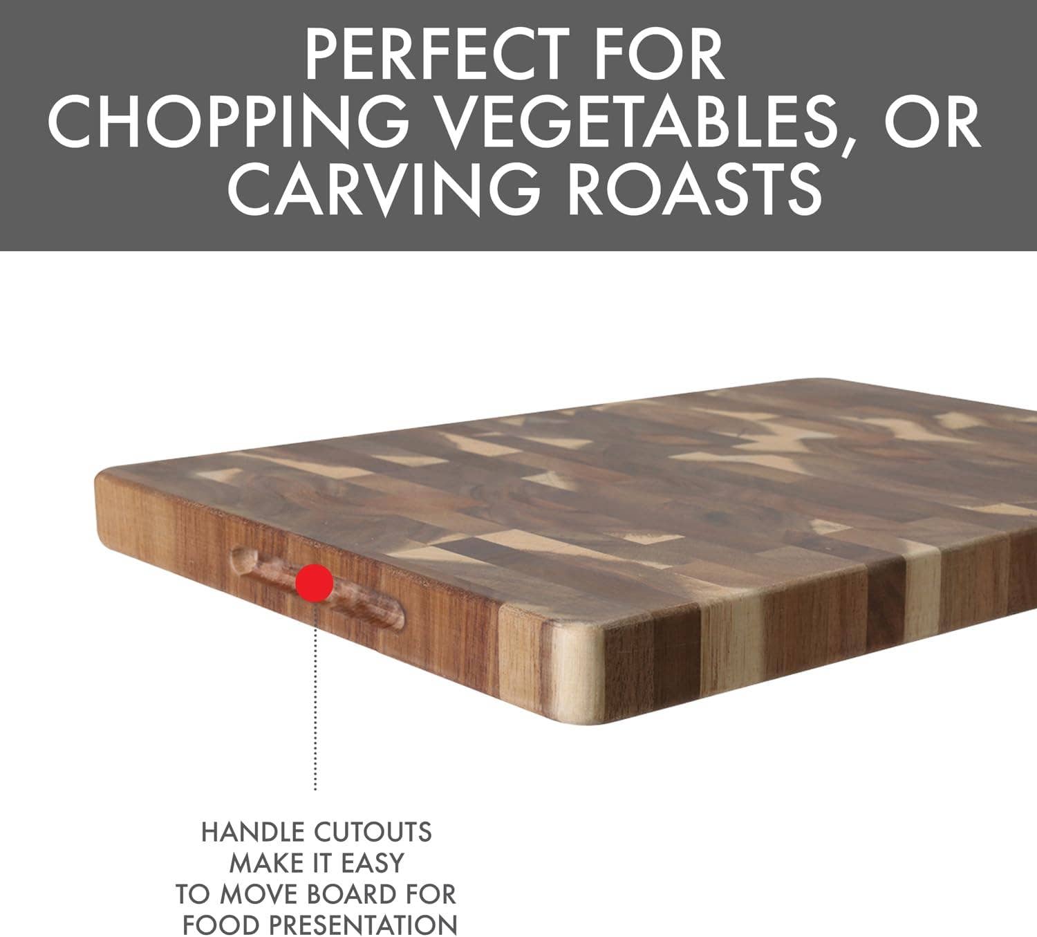 Dexas - Vente Planche à découper - Planche à découper réversible en bois de bout d'acacia2