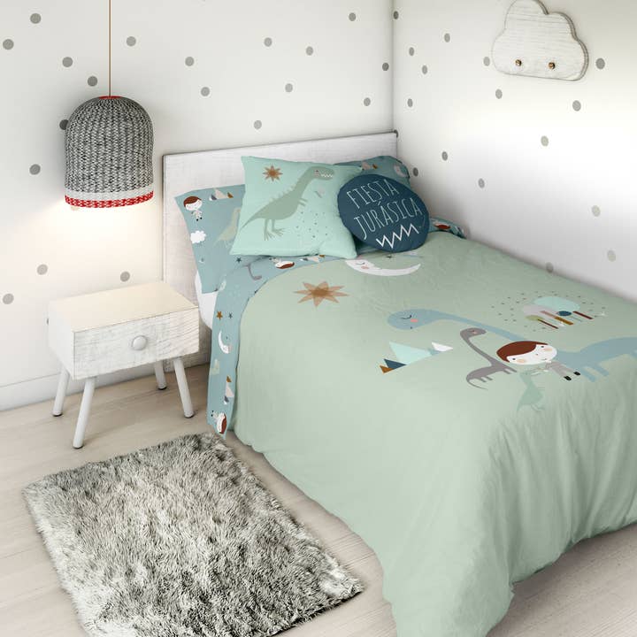 JURASSIC GREEN - Dynebetrækssæt 2 stk, Vendbart - HEI for engroshandel hos Creaciones Euromoda SL (Naturals Home)