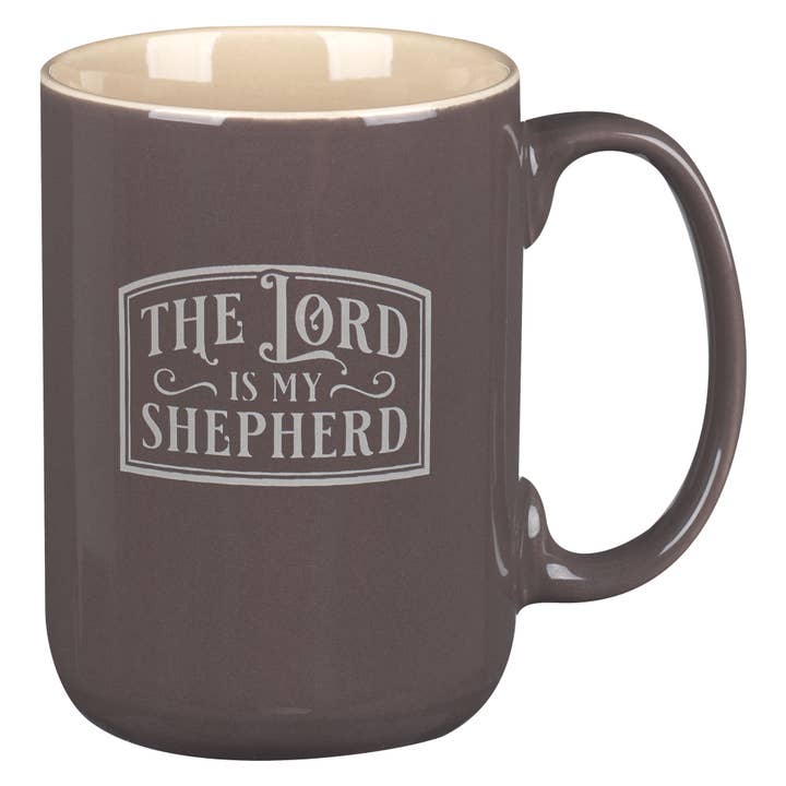 Christian Art Gifts - Wholesale Coffee Mug - Mug Khaki The Lord is My Shepherd Ps. 23