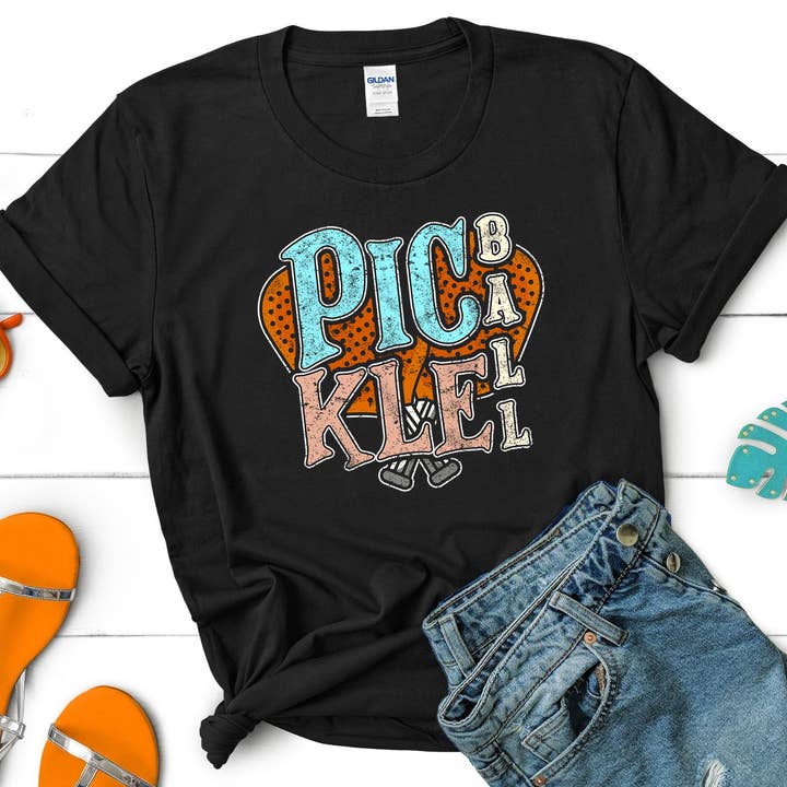 Vivtrek - Wholesale Screen Printed T-Shirt - Women's - Vintage Pickleball Paddles T-shirt, Pickleballer T shirt