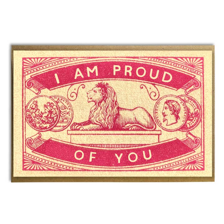 Jag är stolt över dig; Modifierat Vintage Lion Matchbox Omslag för wholesale av A Zillion Dollars