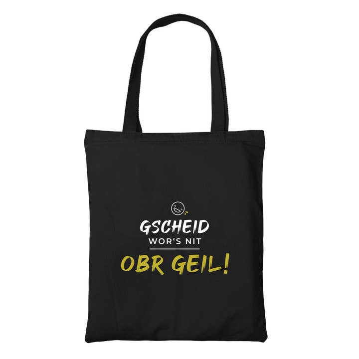 Gscheid Wor's Nit, obr geil - Borsa a tracolla biologica per la vendita all'ingrosso da parte di Südtiroler Stiebele