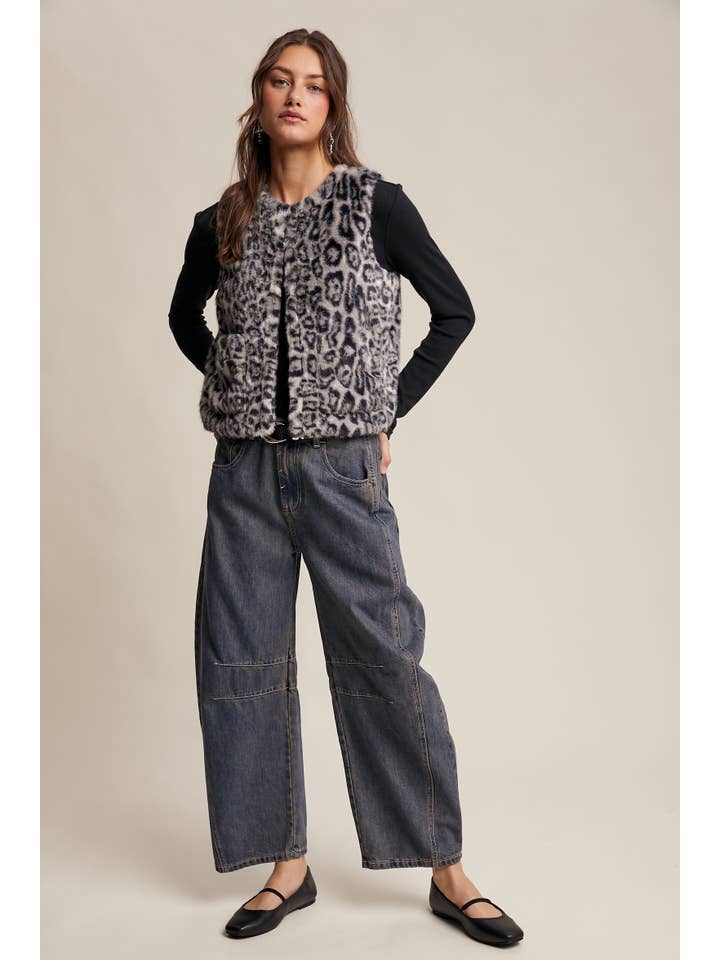 Listicle - Wholesale Outerwear Vest - Women's - Faux Fur Leopard Vest8