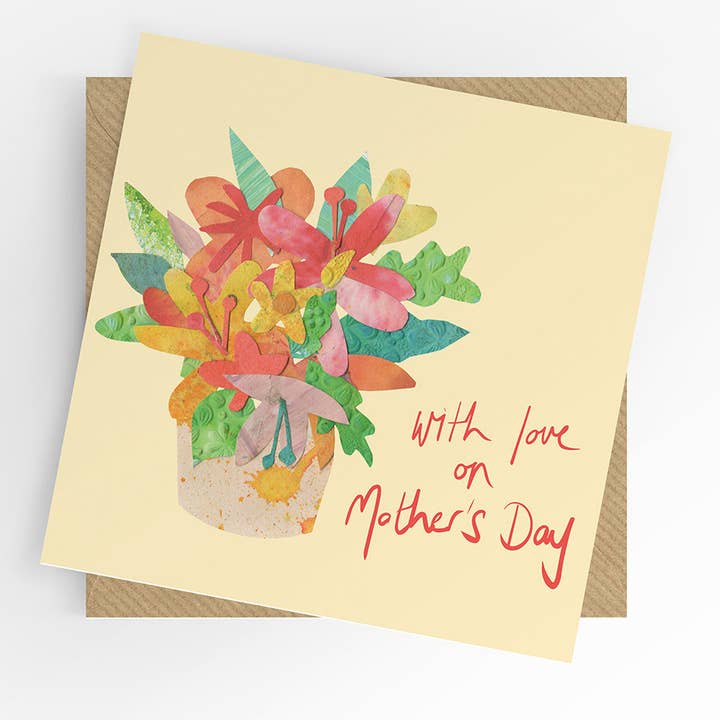 Muttertagskarte, mehrere Blumen in Vase für den Großhandel von Under the Willow Tree