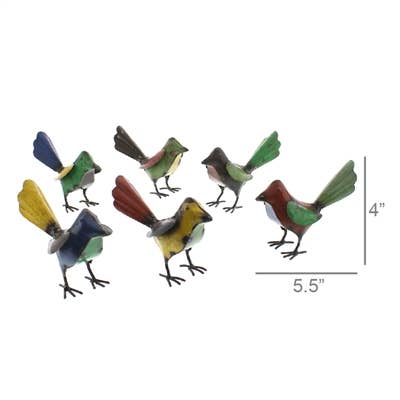 HomArt - Wholesale Decorative Figurine - Reclaimed Metal Birds - Assorted Colors8