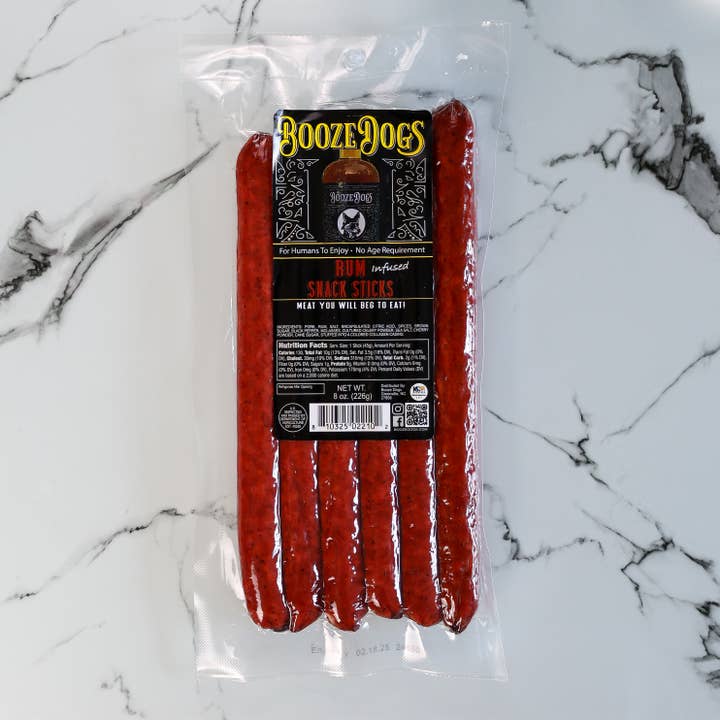 Booze Dogs - Wholesale Jerky - Rum Snack Meat Sticks (Pork, Charcuterie)