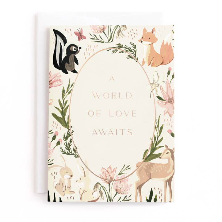 Woodland Dreams, Parents-To-Be Greeting Card, Foil-Pressed for wholesale by Minted